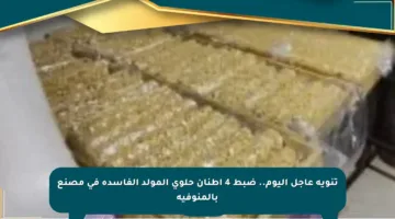 تنويه عاجل اليوم.. ضبط 4 أطنان حلوى المولد الفاسدة في مصنع بالمنوفية